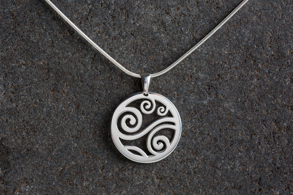 P2 - Breathe pendant on fine silver chain (16 inch or 40cm)