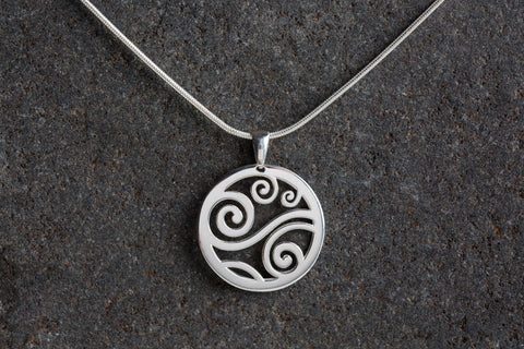 P2 - Breathe pendant on fine silver chain (16 inch or 40cm)