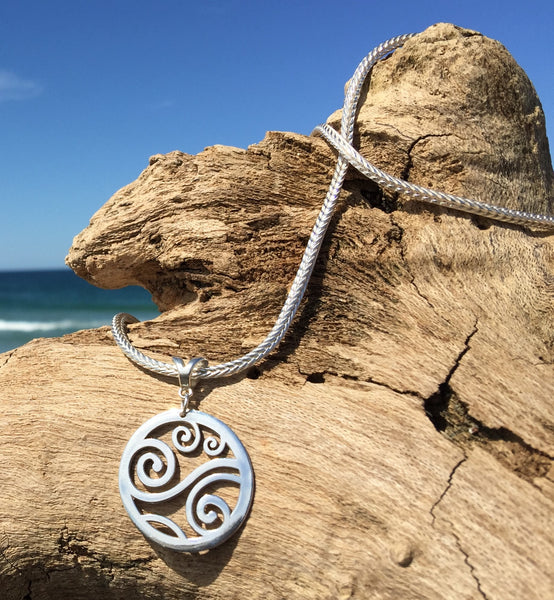 P1 - Breathe pendant on sterling silver foxtail chain
