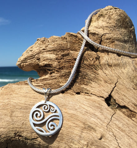 P1 - Breathe pendant on sterling silver foxtail chain