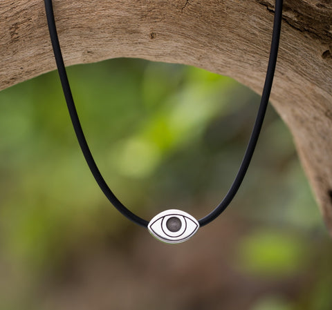 P5 - Perspective pendant on black leather cord